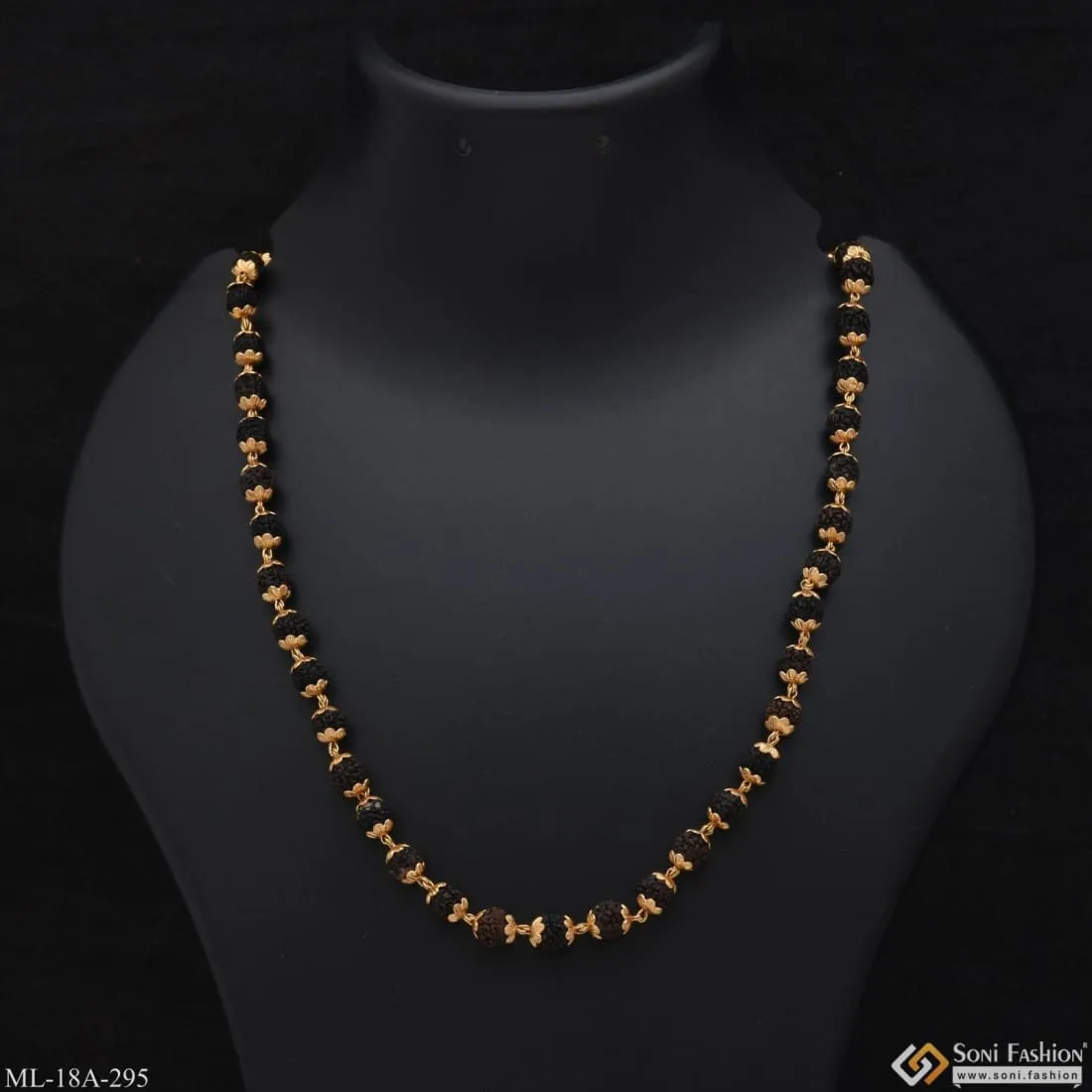1 Gram Gold Plated Classic Design Finely Detailed Design Mala for Men - Style A295