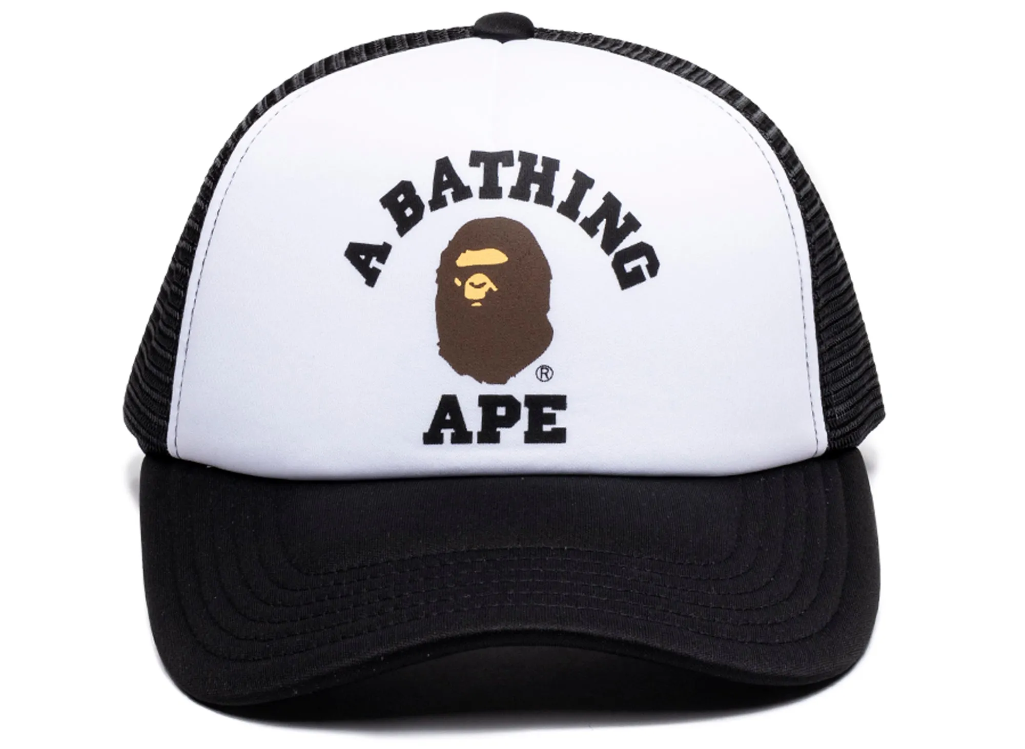 A Bathing Ape College Mesh Cap in Black