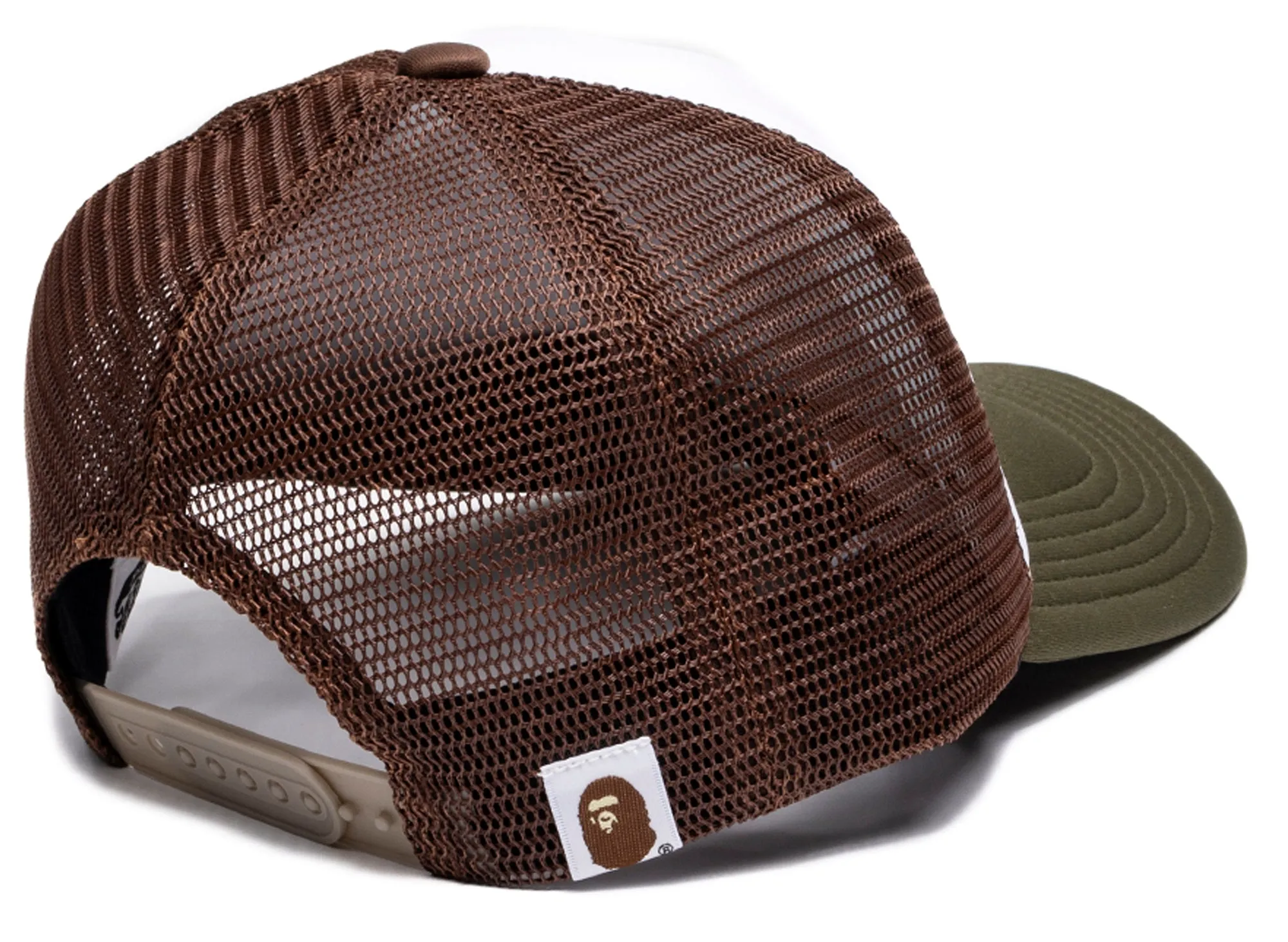 A Bathing Ape College Mesh Cap in Olive