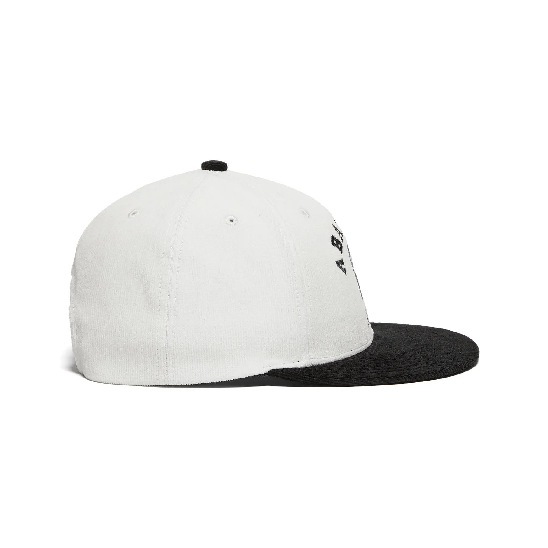 A Bathing Ape Corduroy College Snap Back Cap (White)