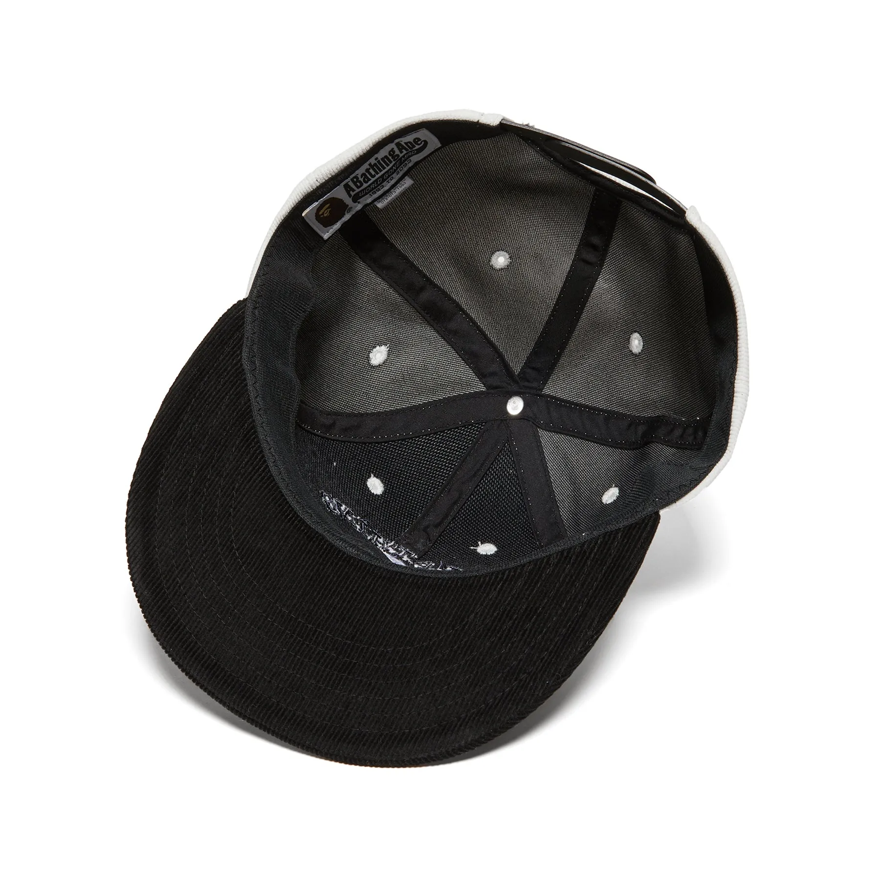 A Bathing Ape Corduroy College Snap Back Cap (White)