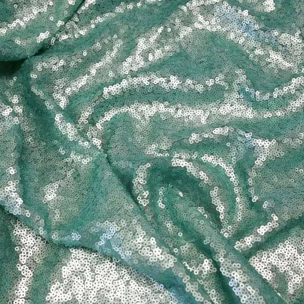 All Over Matte Aqua Mesh Glitz Mini Sequins Fabric