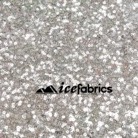 All Over Silver Mesh Glitz Mini Sequins Fabric