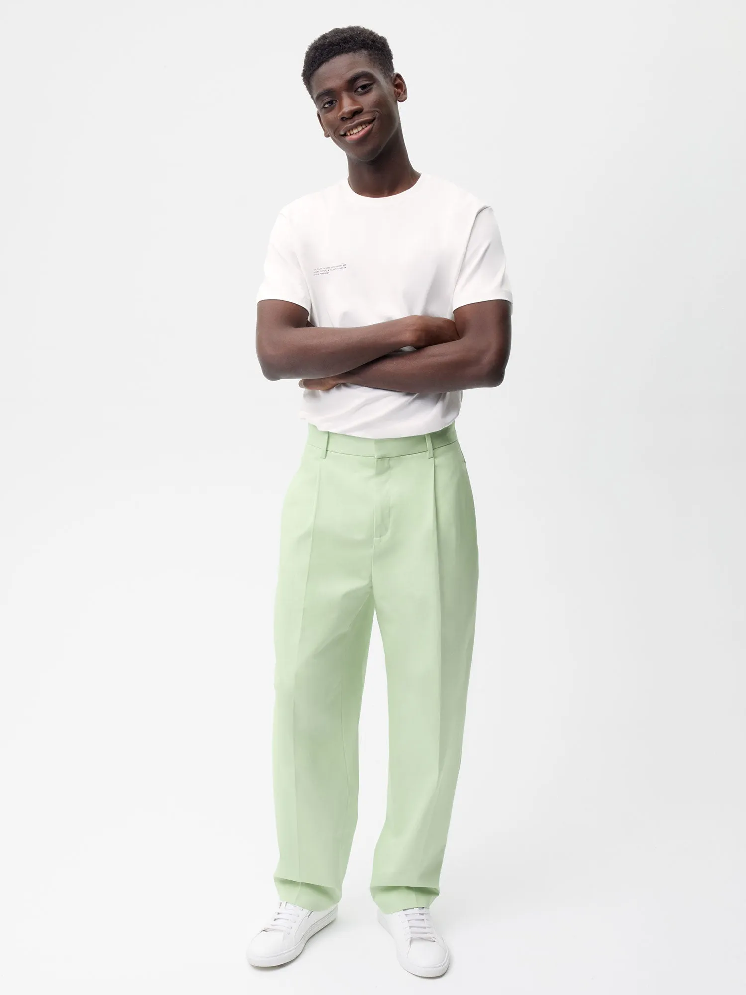 Archive Men's Cotton Tailored Trousers—pistachio