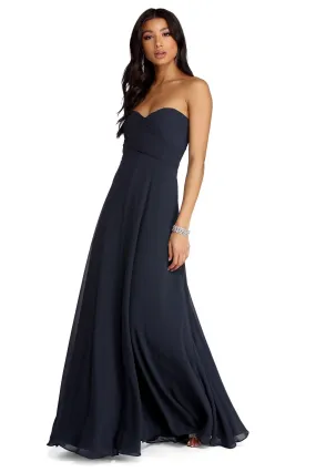 Audrey Pleated Stylish Sweetheart Dress