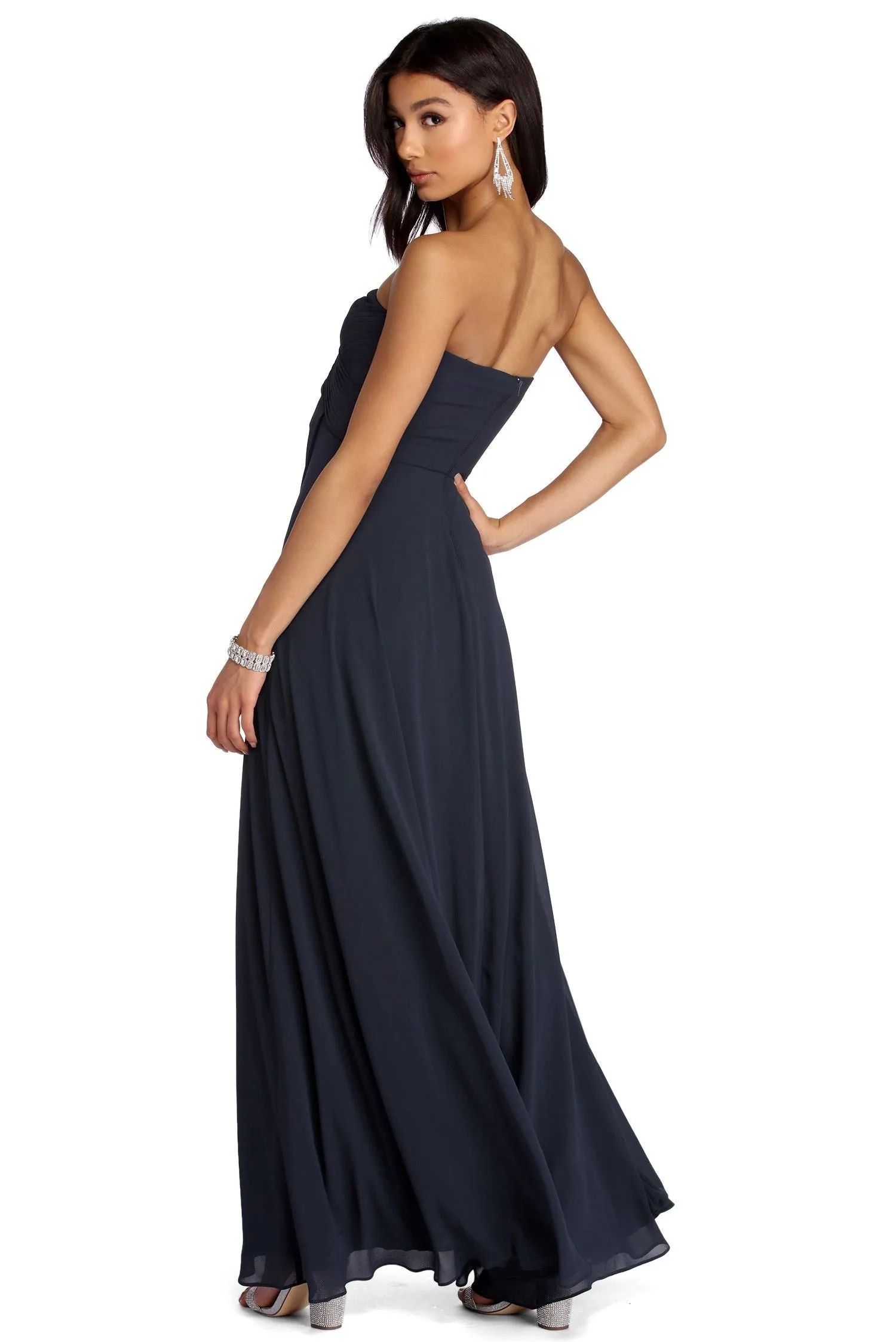 Audrey Pleated Stylish Sweetheart Dress