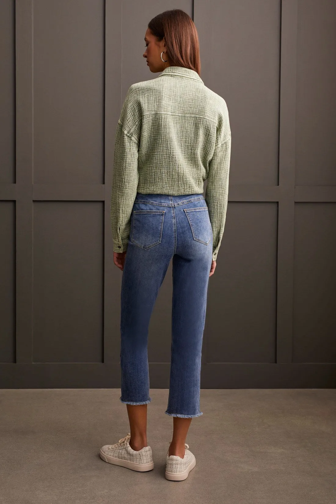 AUDREY PULL-ON STRAIGHT CROP PANT-River blue