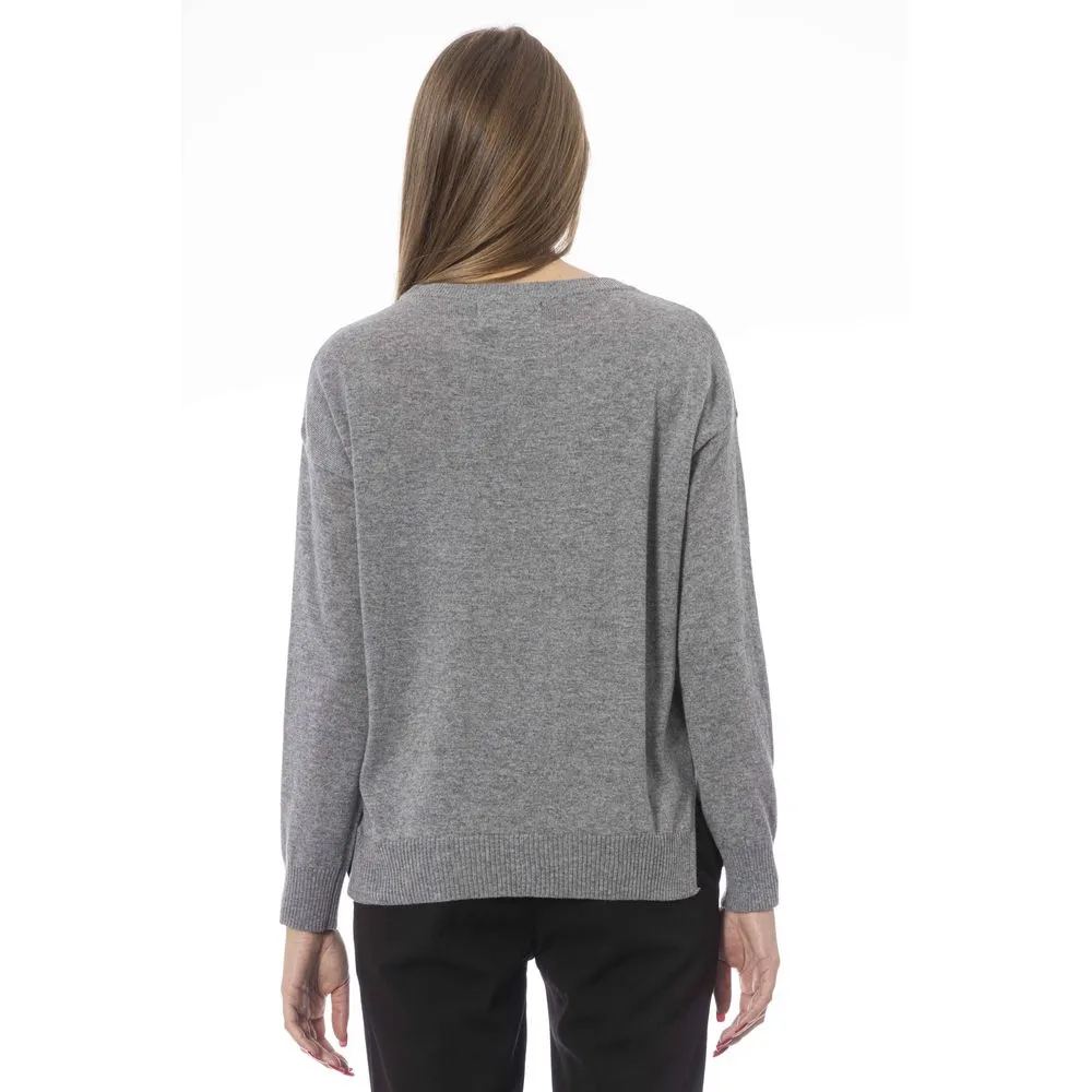 Baldinini Trend Gray Viscose Women Women's Sweater