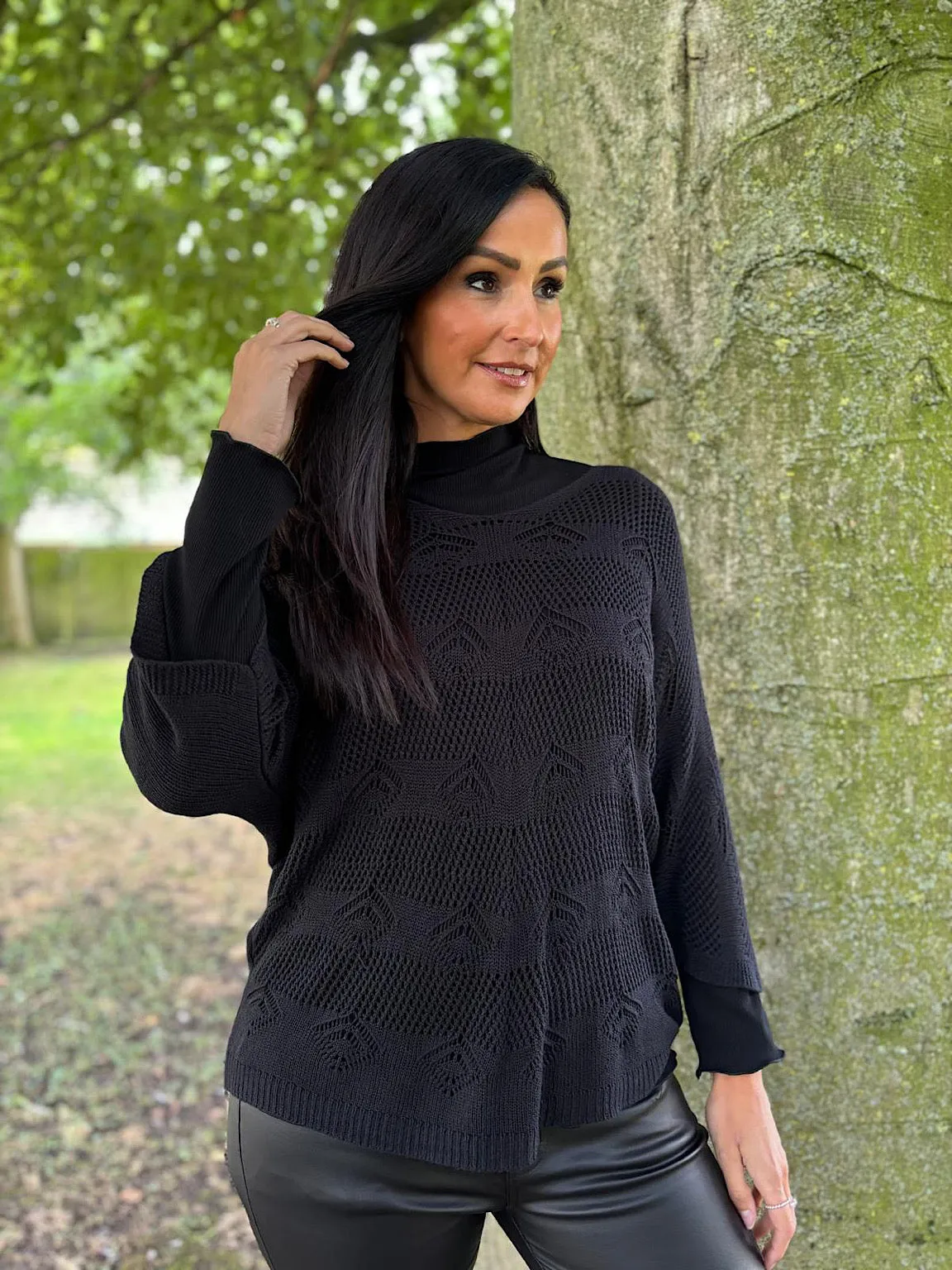 Black Diamond Knit Top Leigh