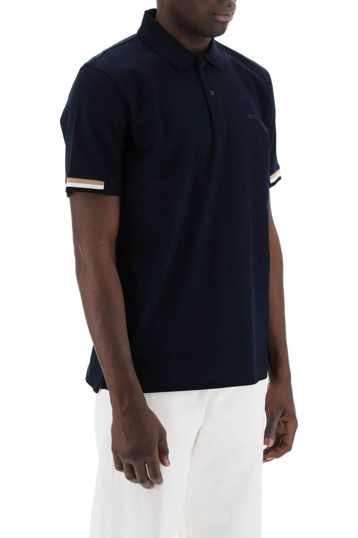 Boss Men's Parlay Polo Shirt With Stripe Detail