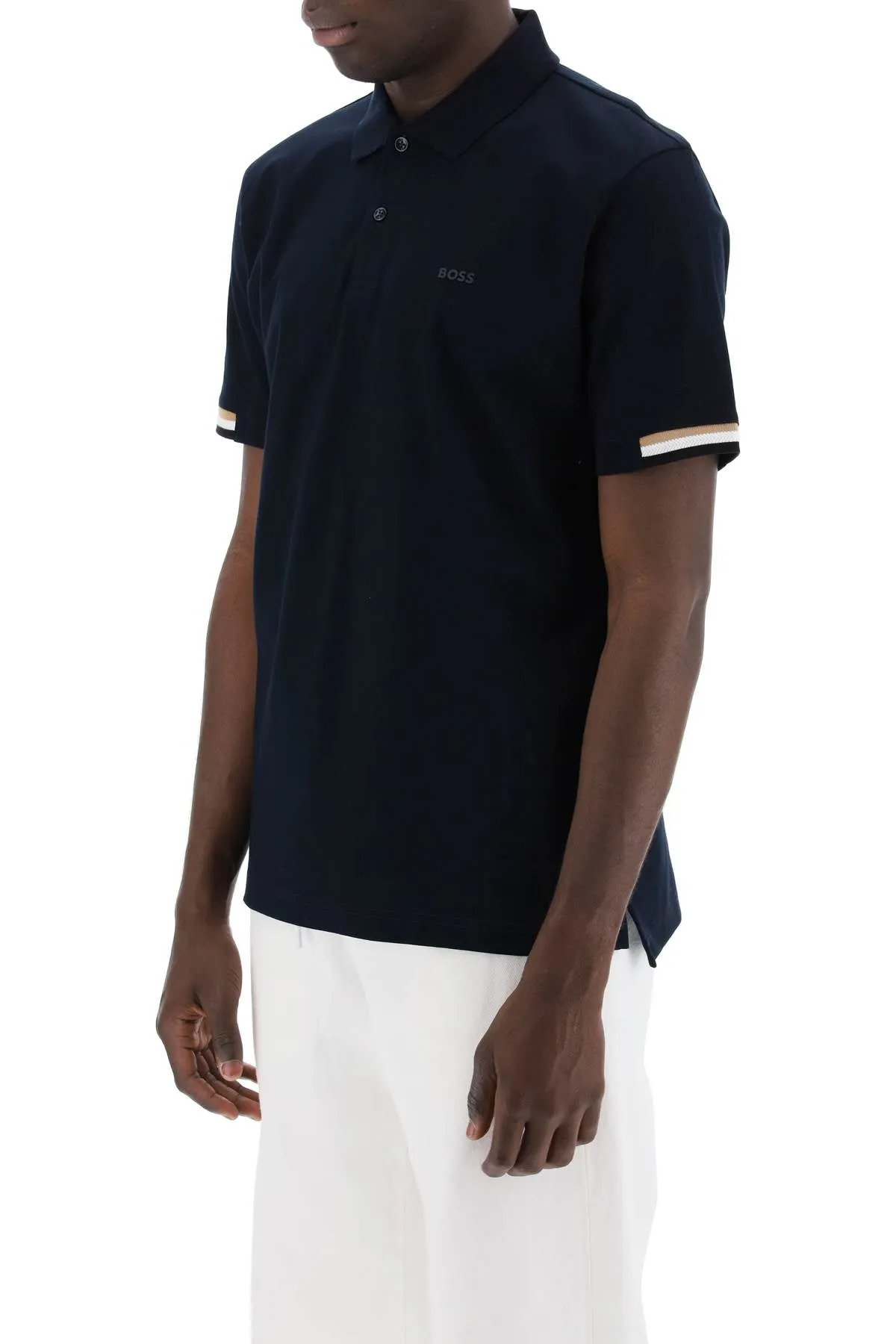 Boss Men's Parlay Polo Shirt With Stripe Detail