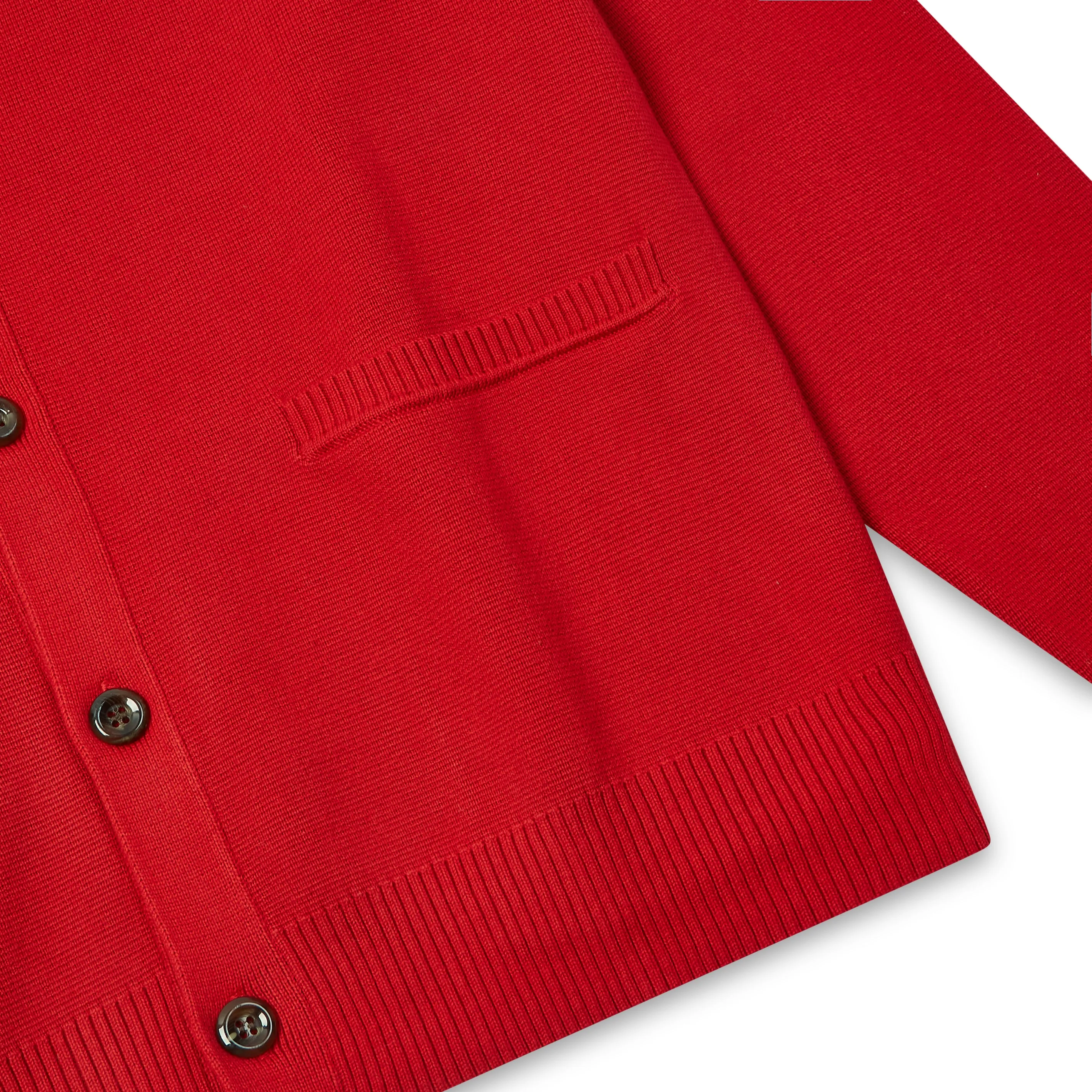 Burrows & Hare Varsity Cardigan - Red