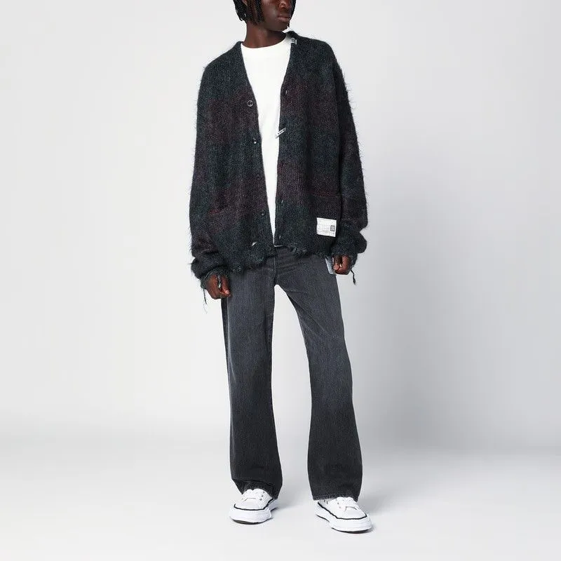 DARK GREY CARDIGAN IN MOHAIR BLEND