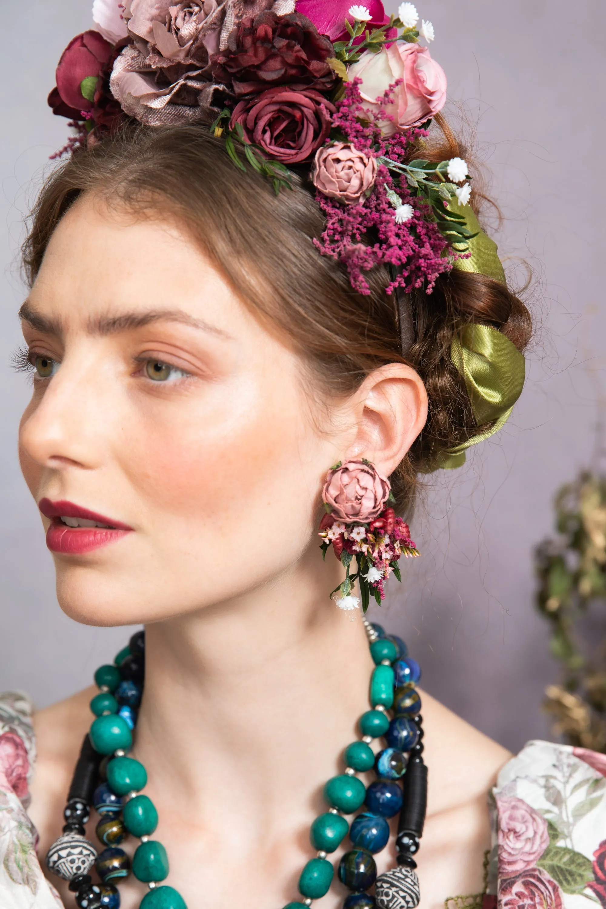 Dusty pink Frida Kahlo headband