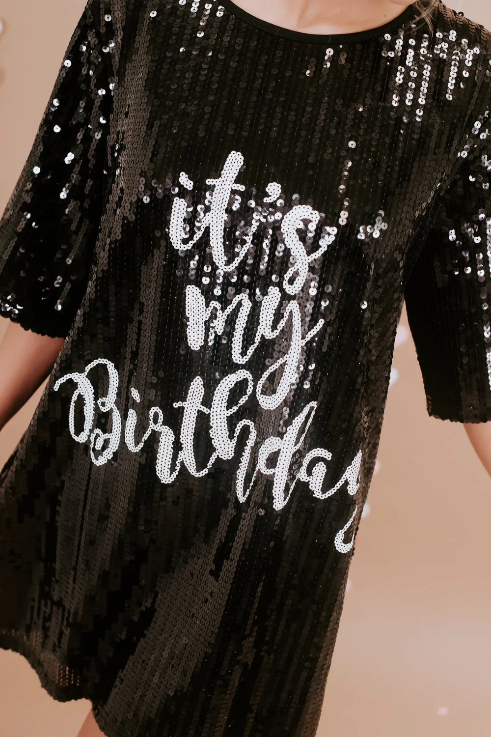 ECB Exclusive | It's My Birthday Sequin Dress, Black