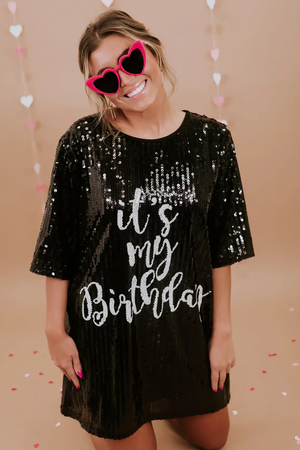 ECB Exclusive | It's My Birthday Sequin Dress, Black