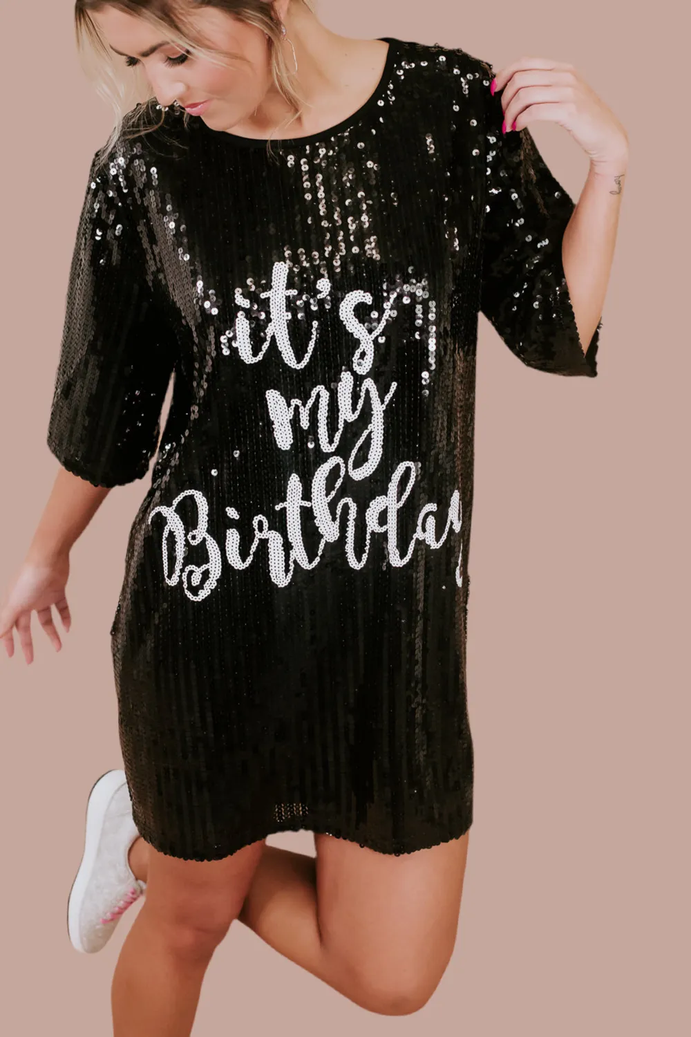 ECB Exclusive | It's My Birthday Sequin Dress, Black