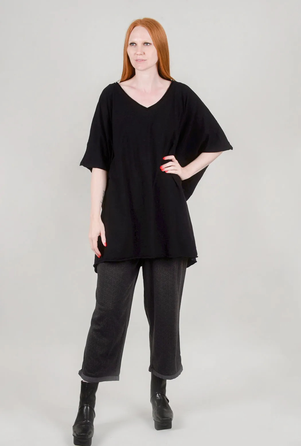 Elbow Cocoon Tee, Black