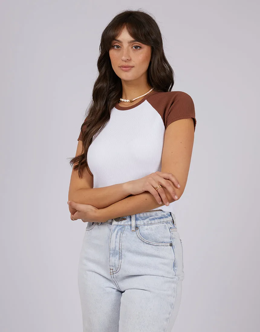 Eve Ringer Rib Tee Brown