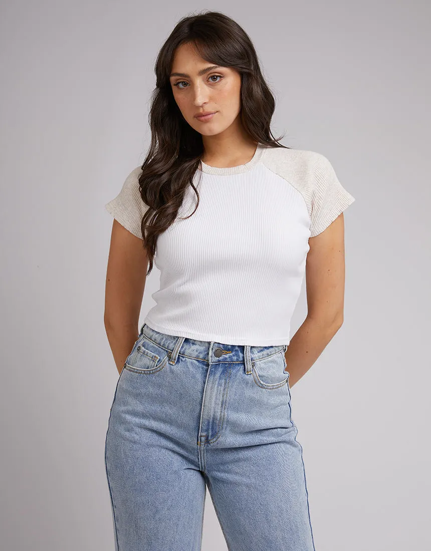 Eve Ringer Rib Tee Oat