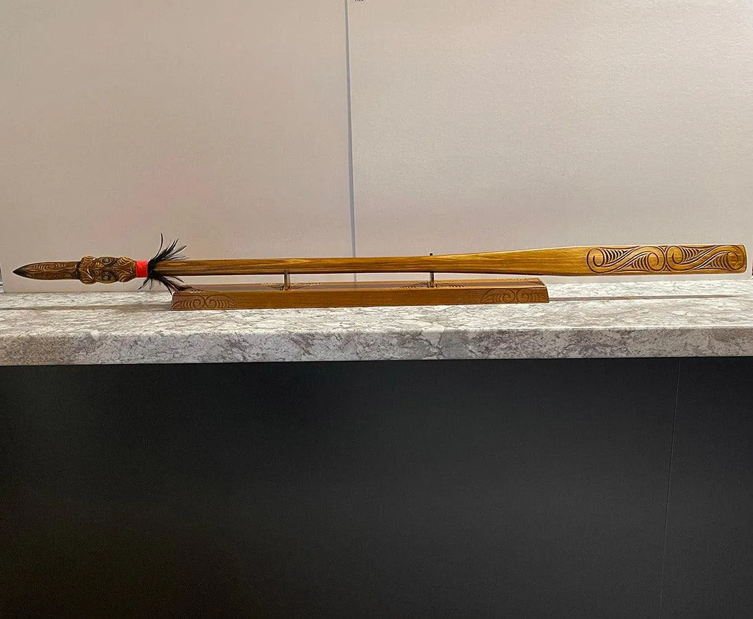 Full Size Maori Taiaha with Carved Shaft and Head