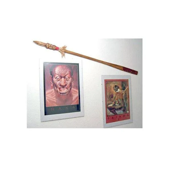 Full Size Maori Taiaha with Carved Shaft and Head