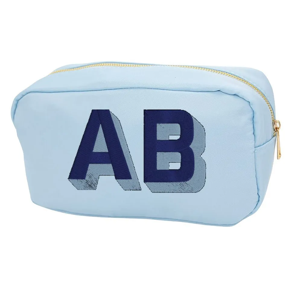 Initialed Shadow Block Medium Pouch