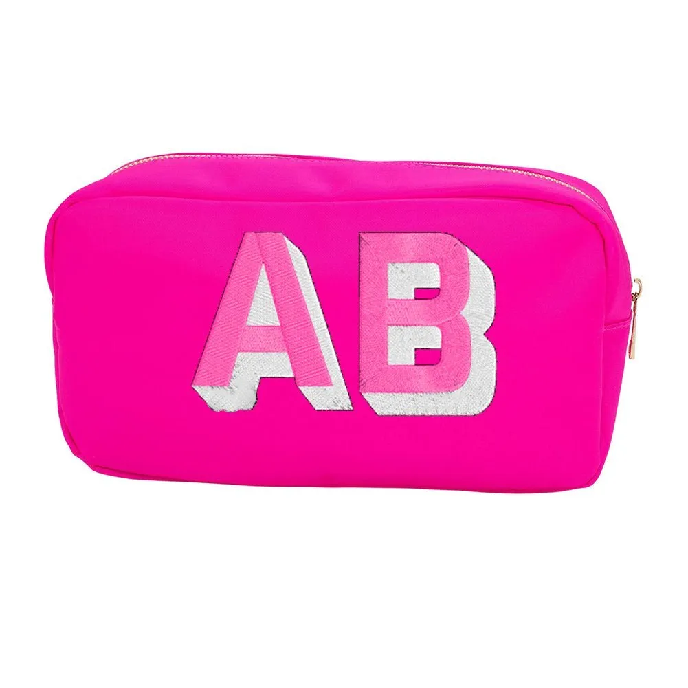 Initialed Shadow Block Medium Pouch