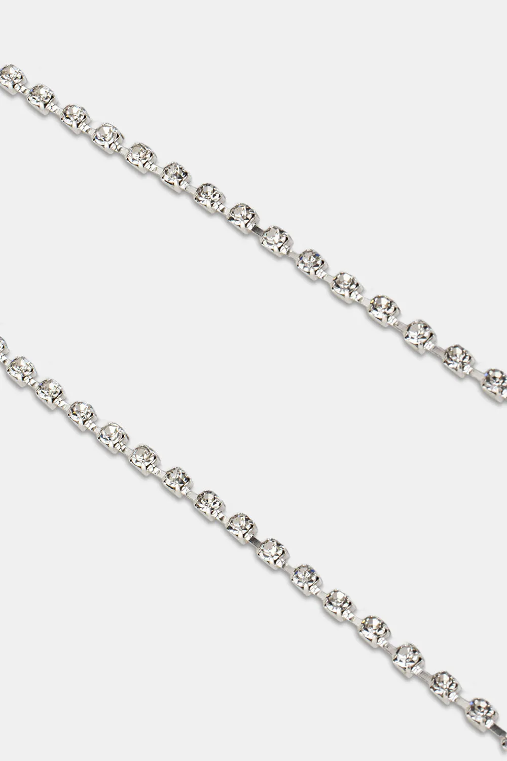 Intimacy Crystal Single Layer Detachable Strap - Silver