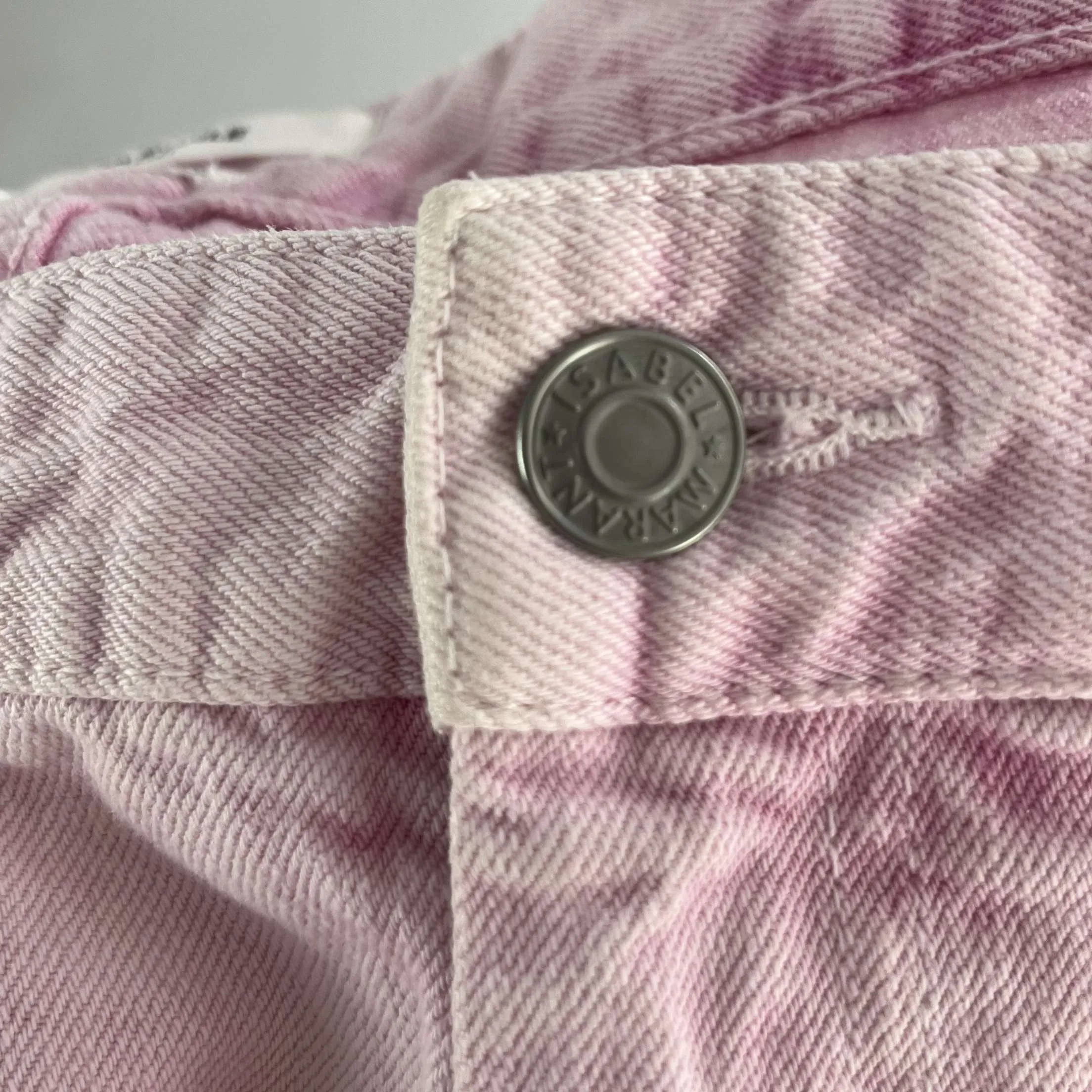 Isabel Marant Etoile Pink Acid Wash Raw Hem Jeans M
