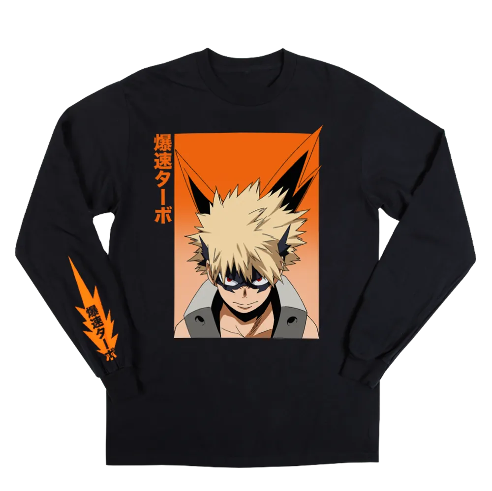 Katsuki Bakugo “Blast Rush Turbo” Black Long Sleeve