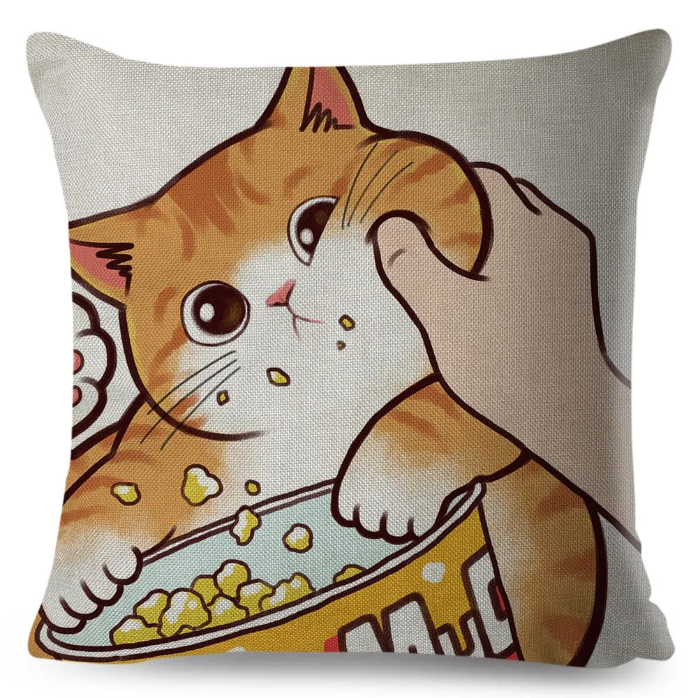 Kawaii Cat Cushion Cover