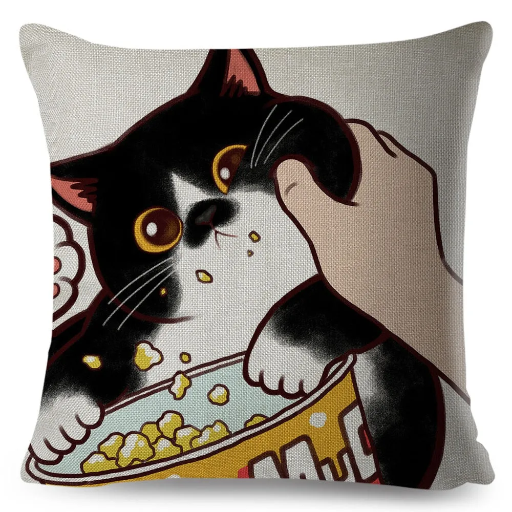 Kawaii Cat Cushion Cover
