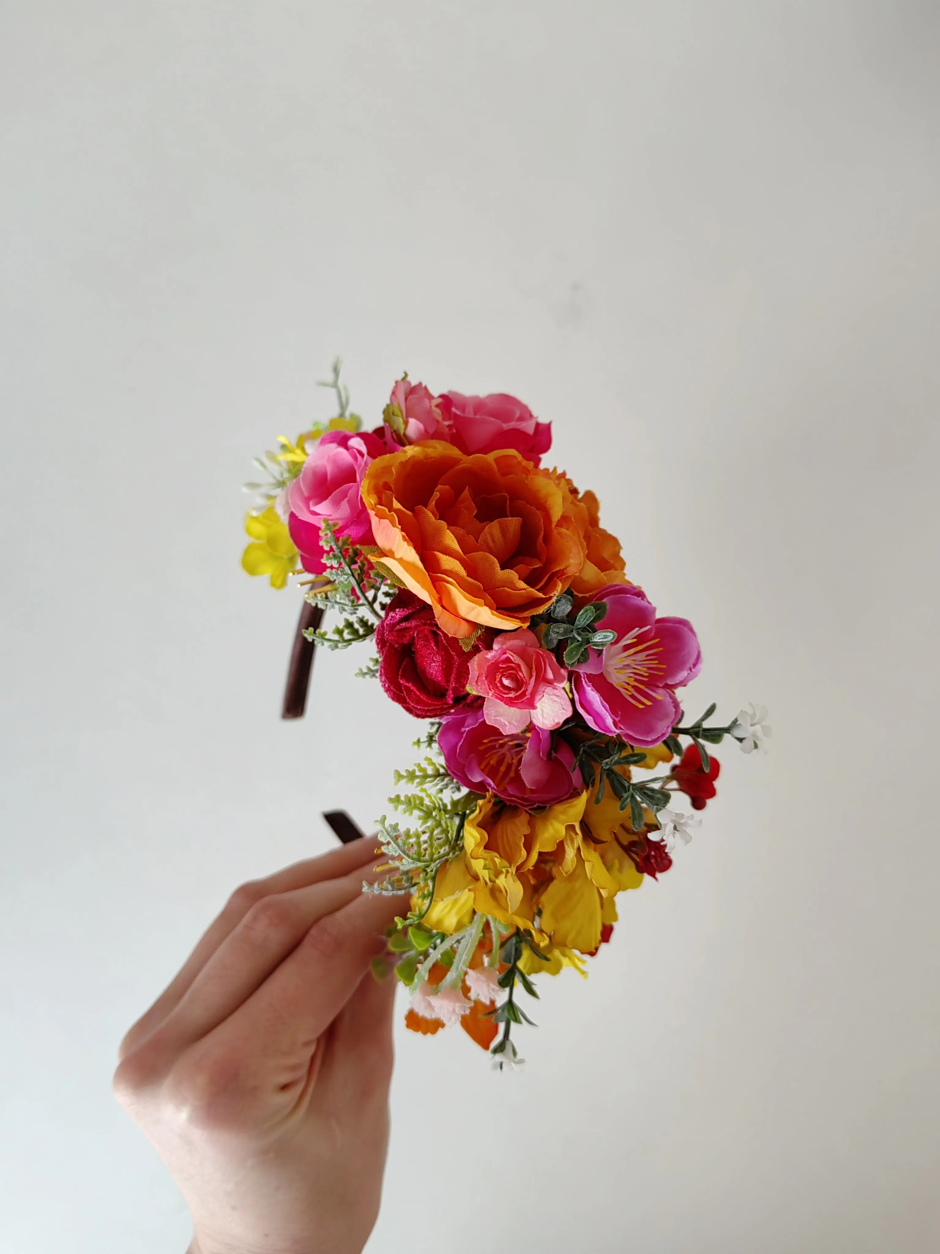 Kids fuchsia flower headband