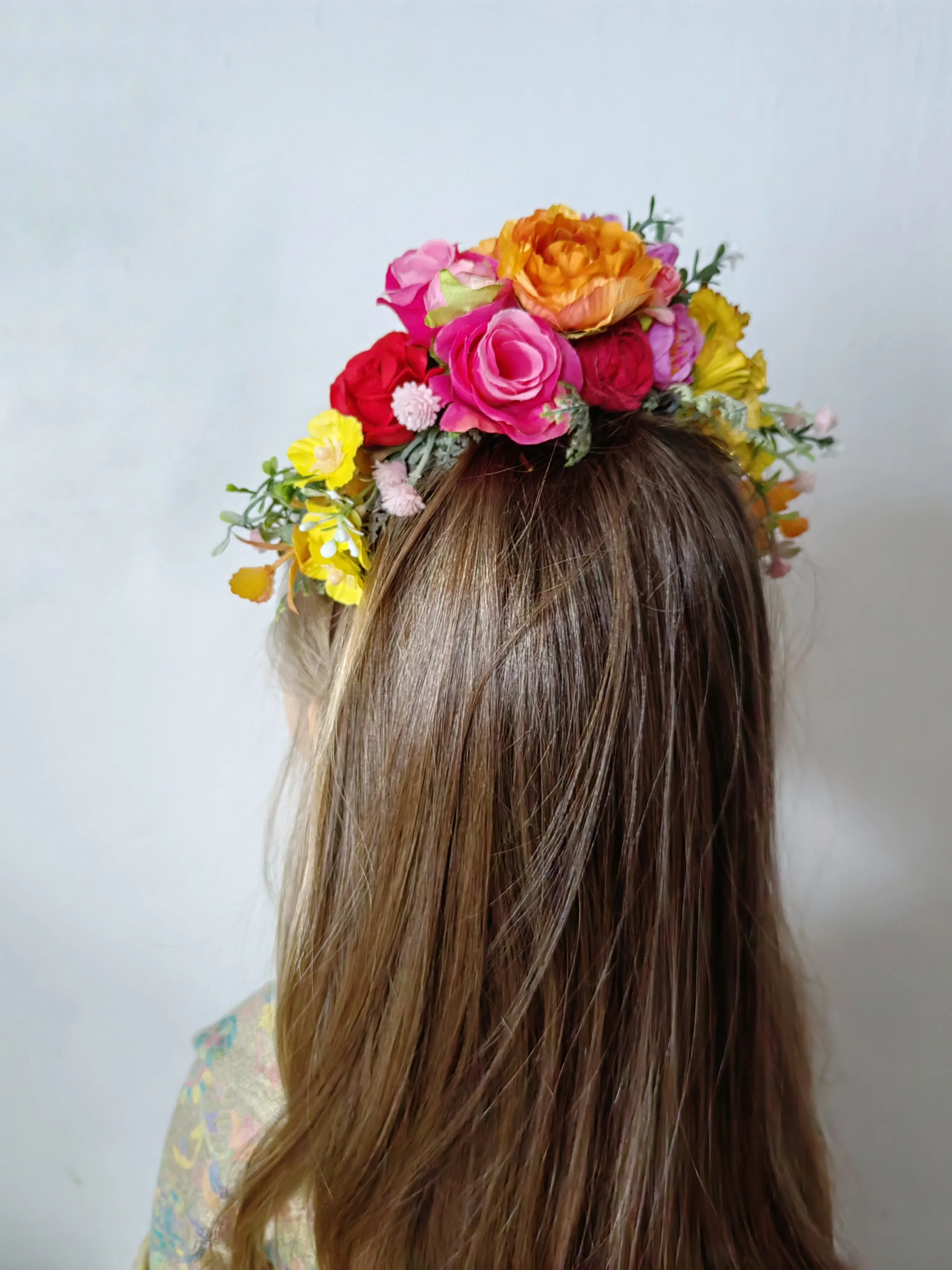 Kids fuchsia flower headband
