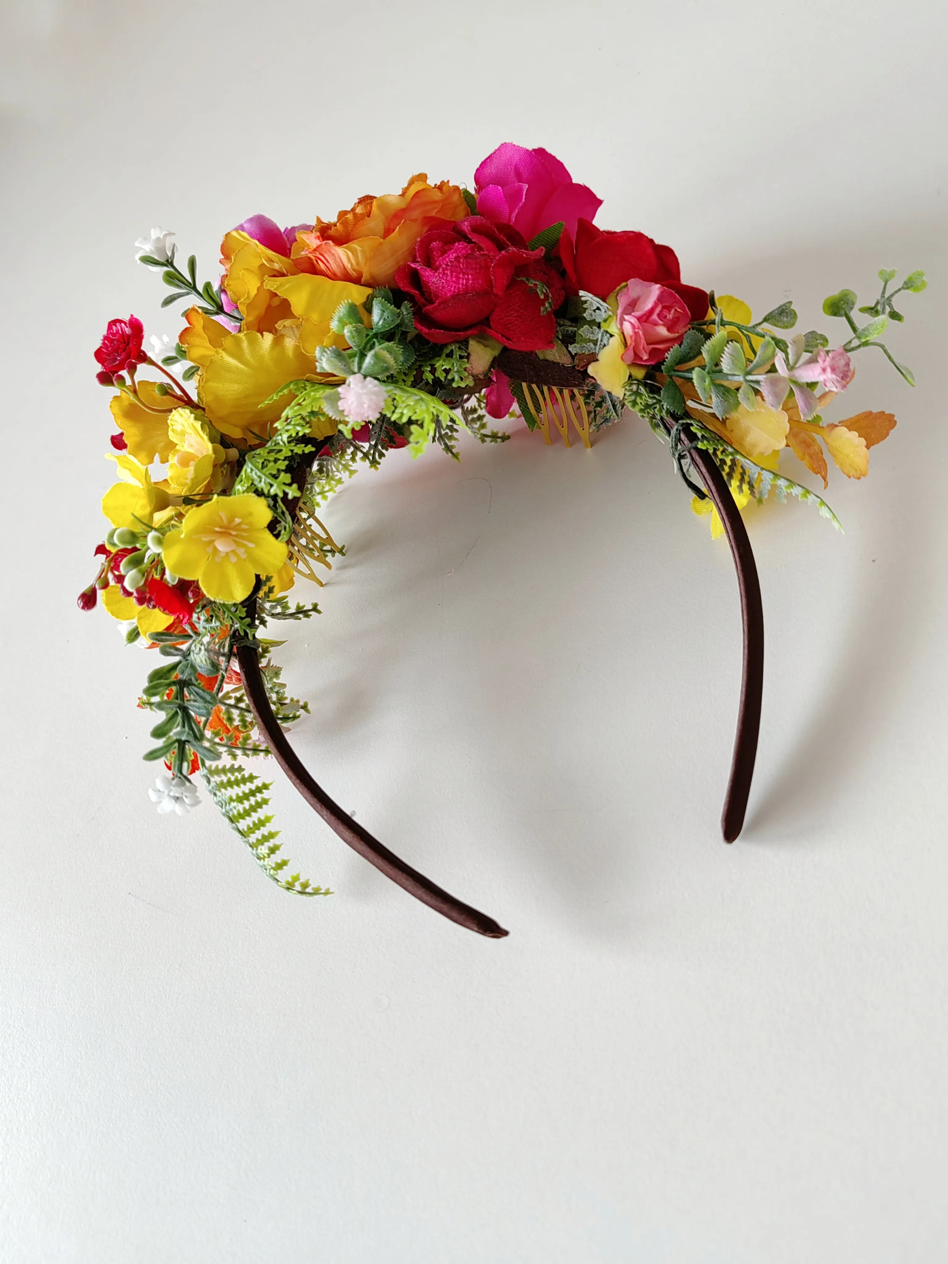 Kids fuchsia flower headband