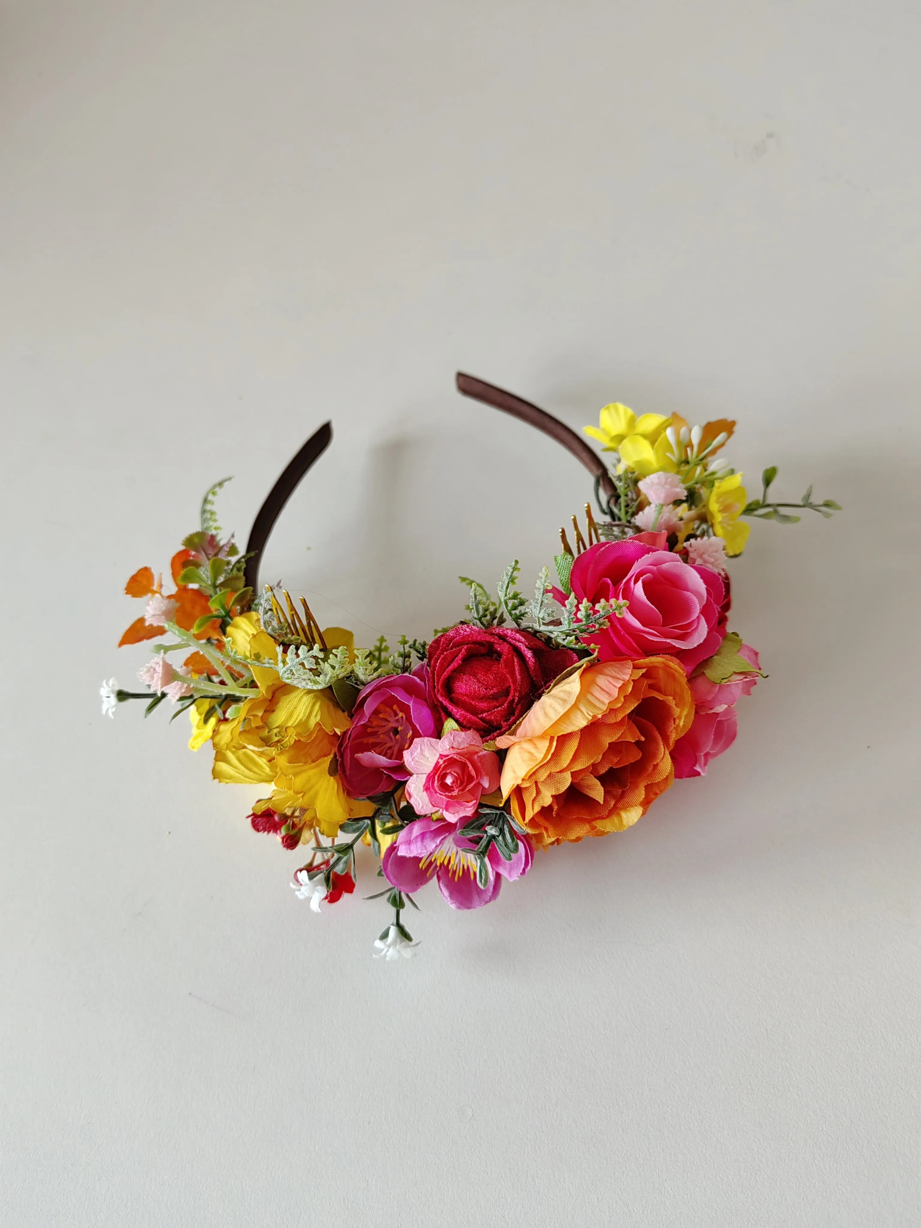 Kids fuchsia flower headband