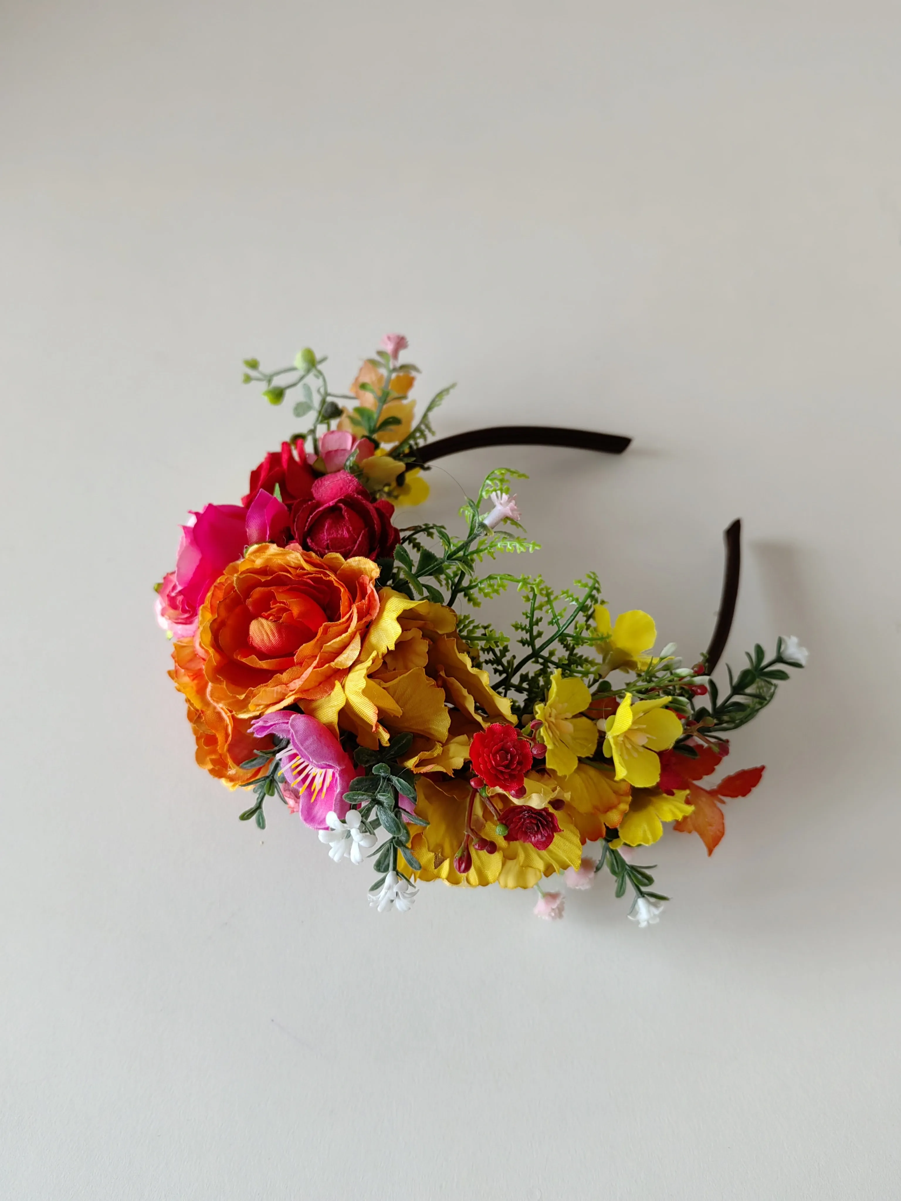 Kids fuchsia flower headband