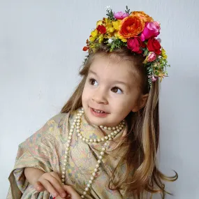 Kids fuchsia flower headband