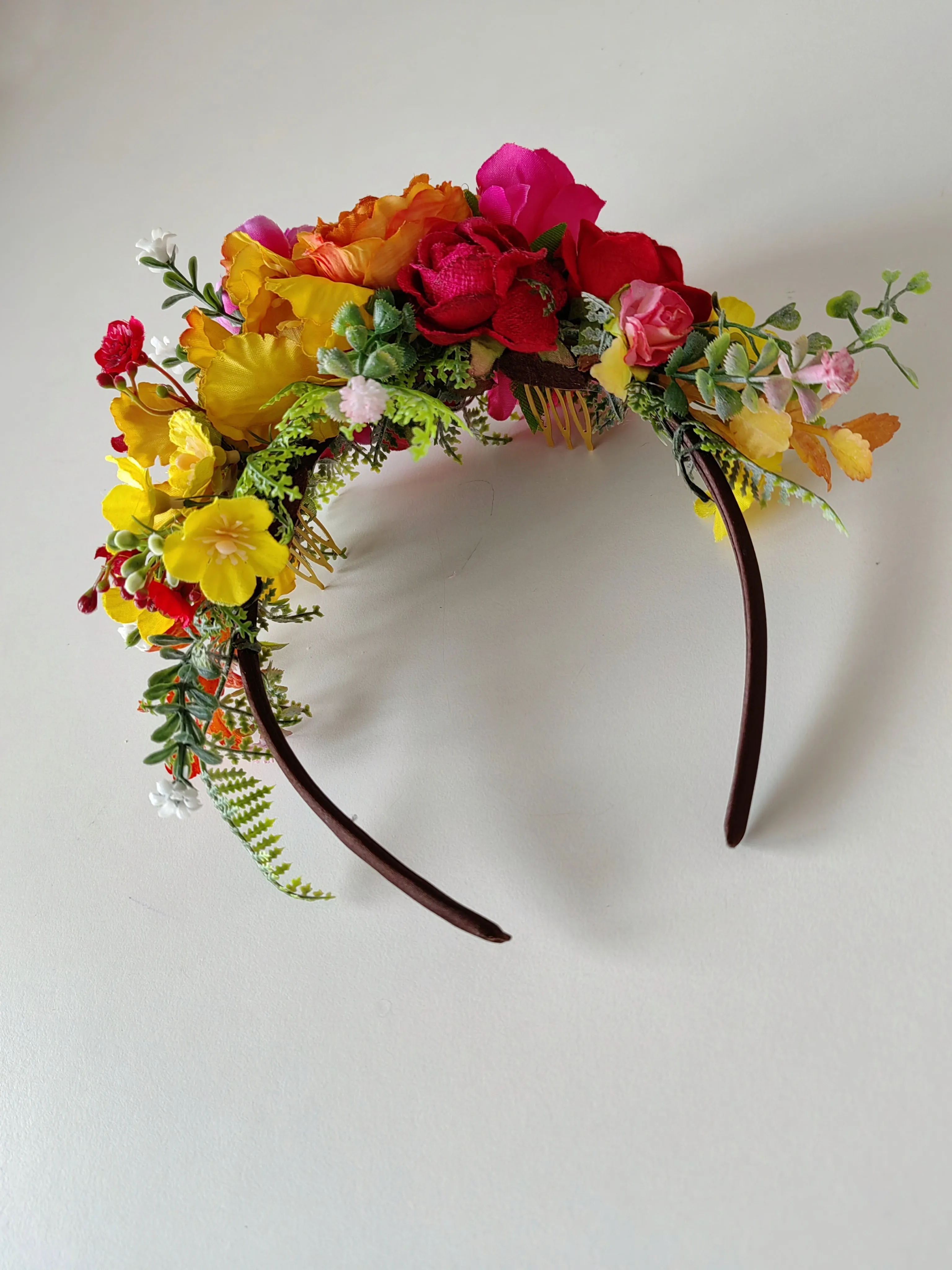 Kids fuchsia flower headband