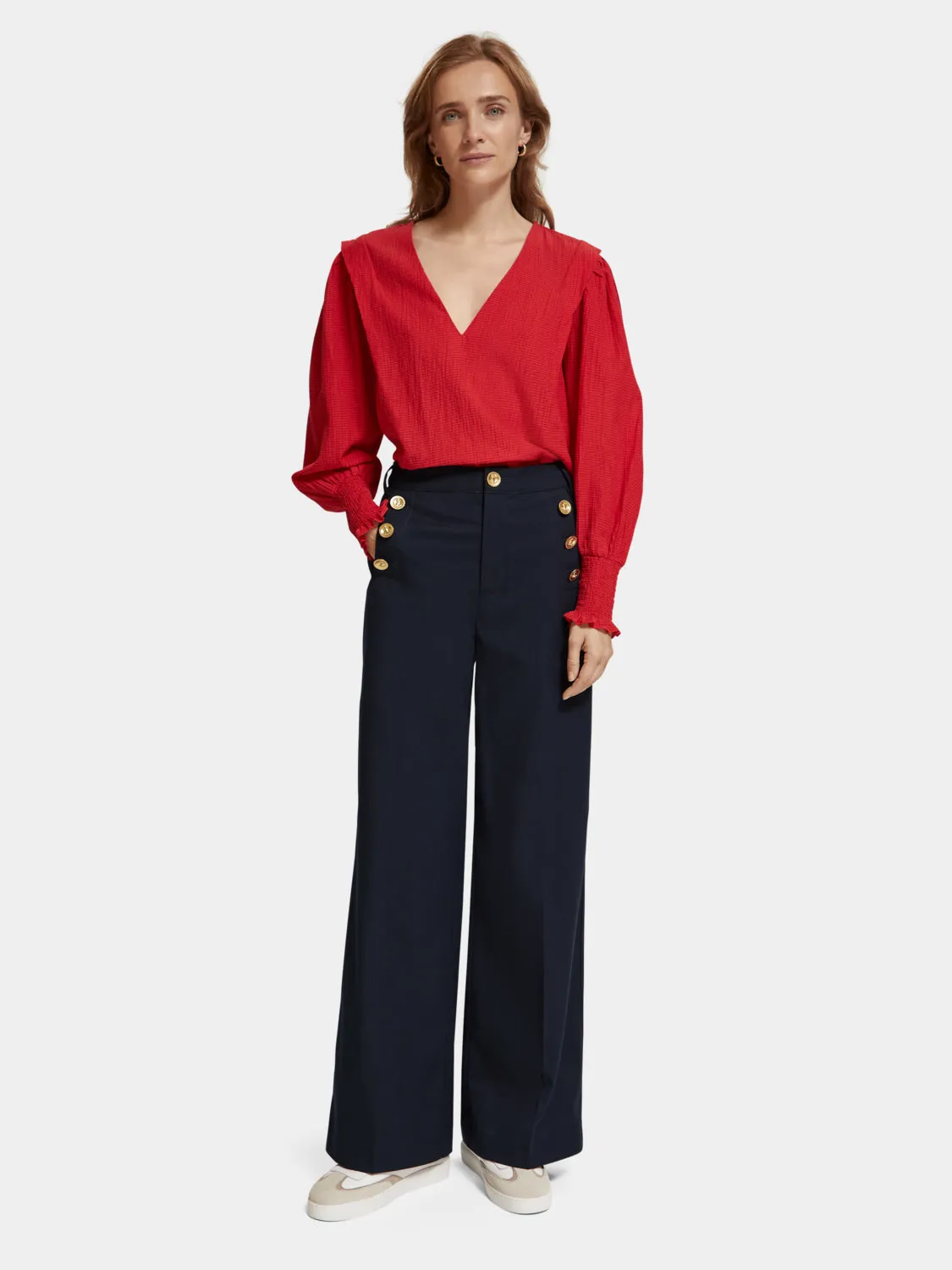 Lightweight v-neck blouse