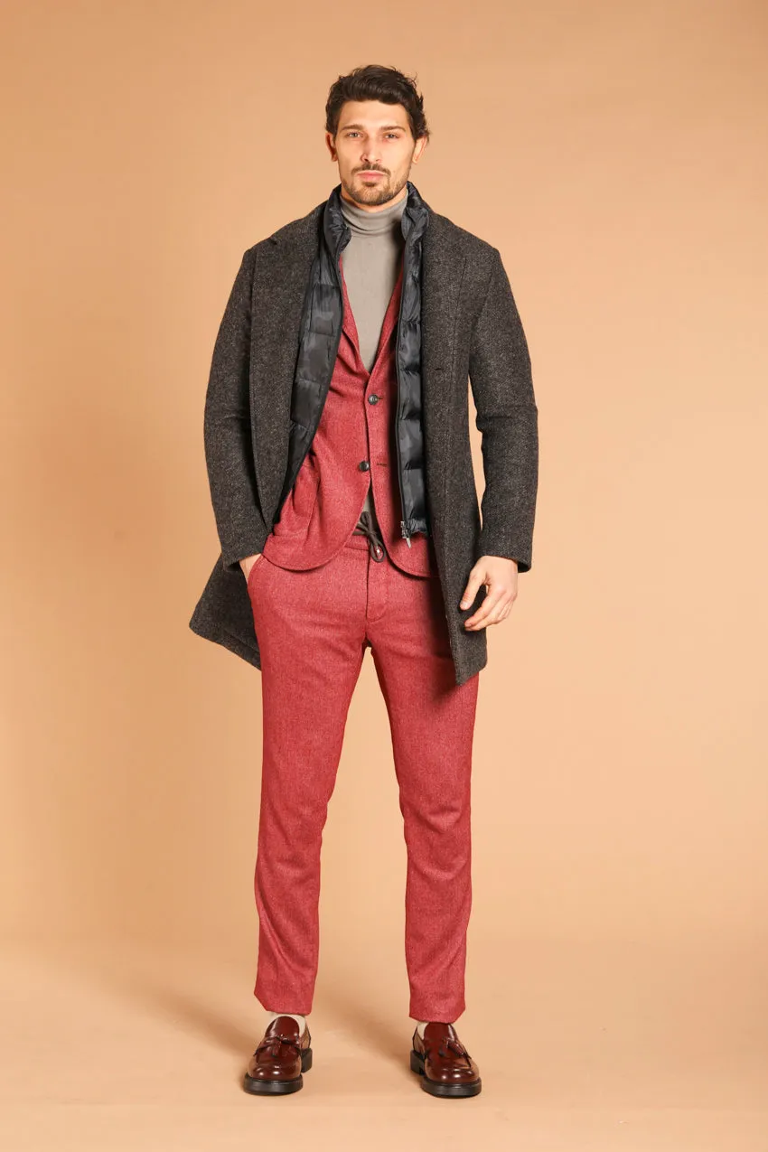 Los Angeles men's  coat in wool-effect cotton cloth with microfantasy resca regular fit