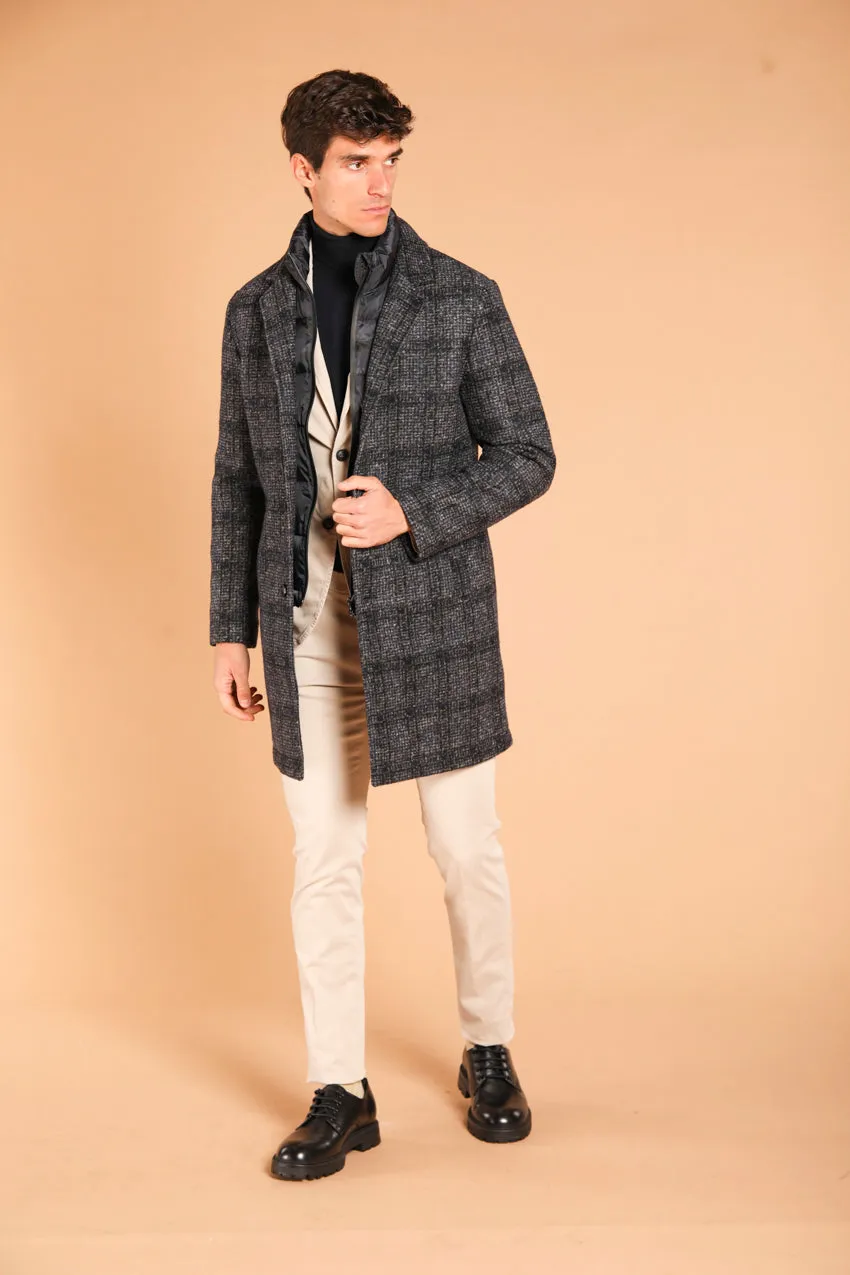 Los Angeles men's wool cloth coat with shaded wales pattern regular fit 