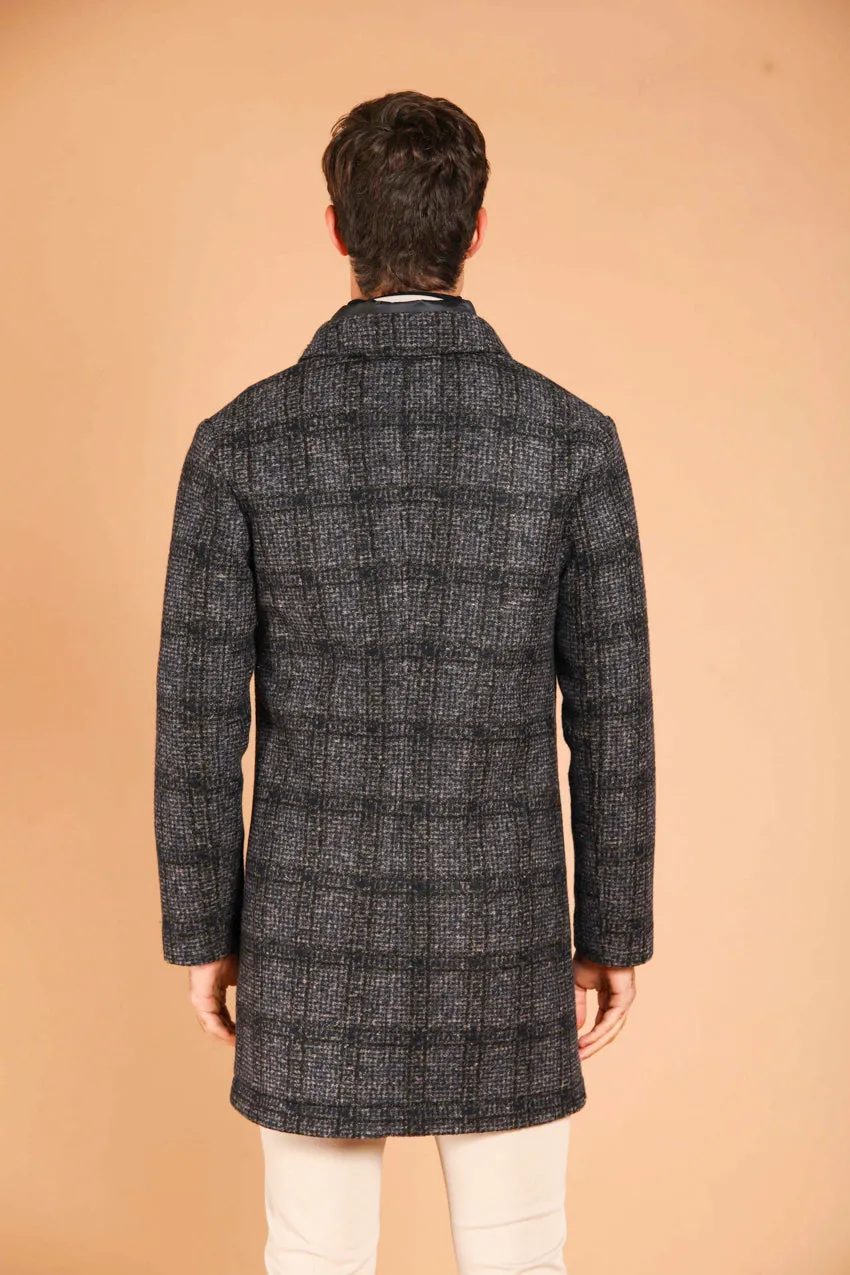 Los Angeles men's wool cloth coat with shaded wales pattern regular fit 