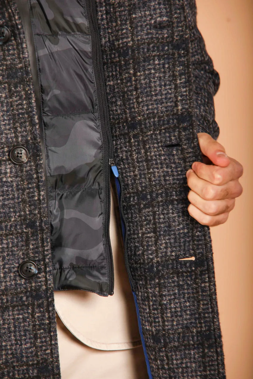 Los Angeles men's wool cloth coat with shaded wales pattern regular fit 