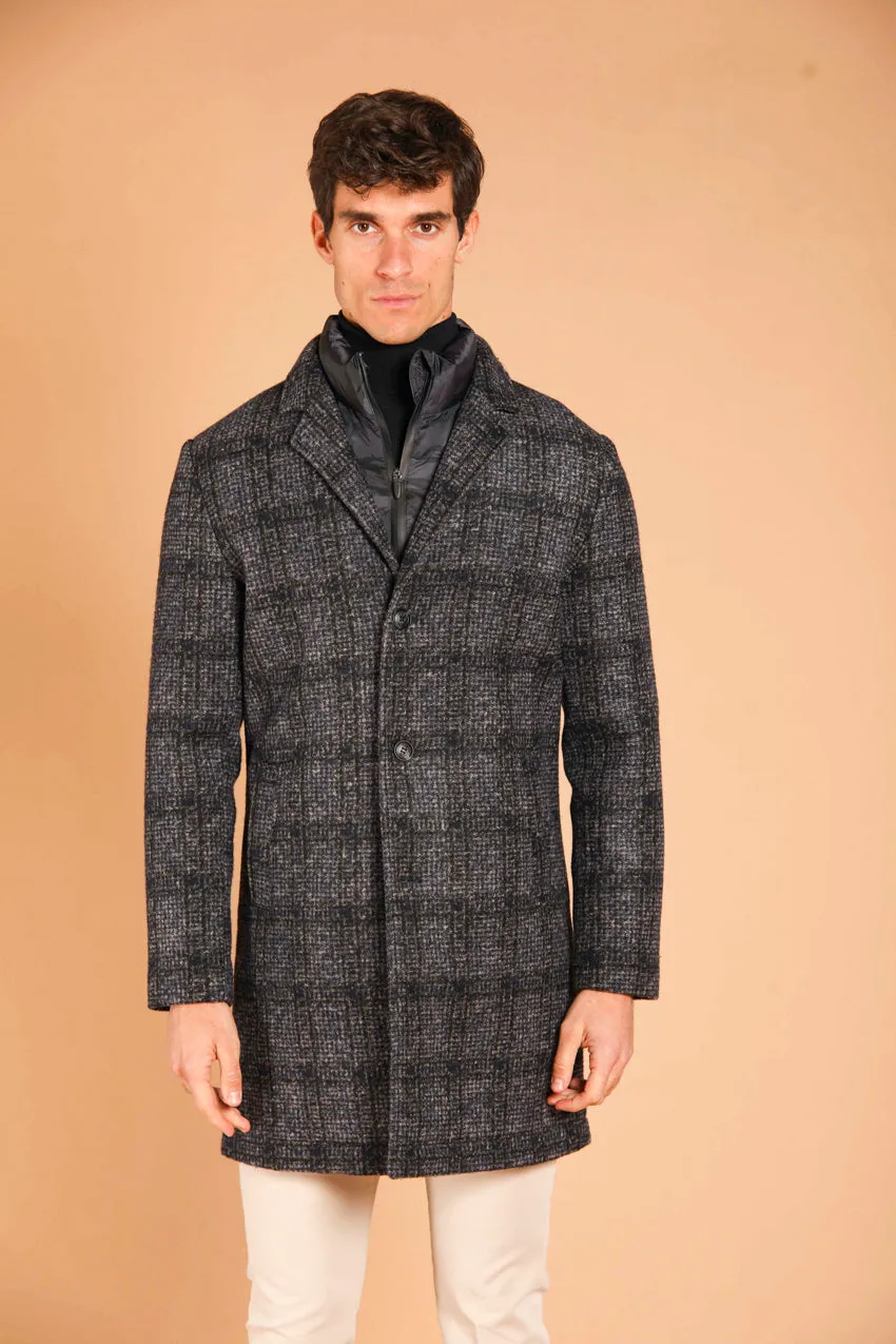 Los Angeles men's wool cloth coat with shaded wales pattern regular fit 