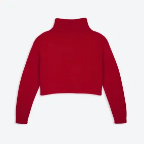 Lowie Red Alpaca Cropped Roll Neck