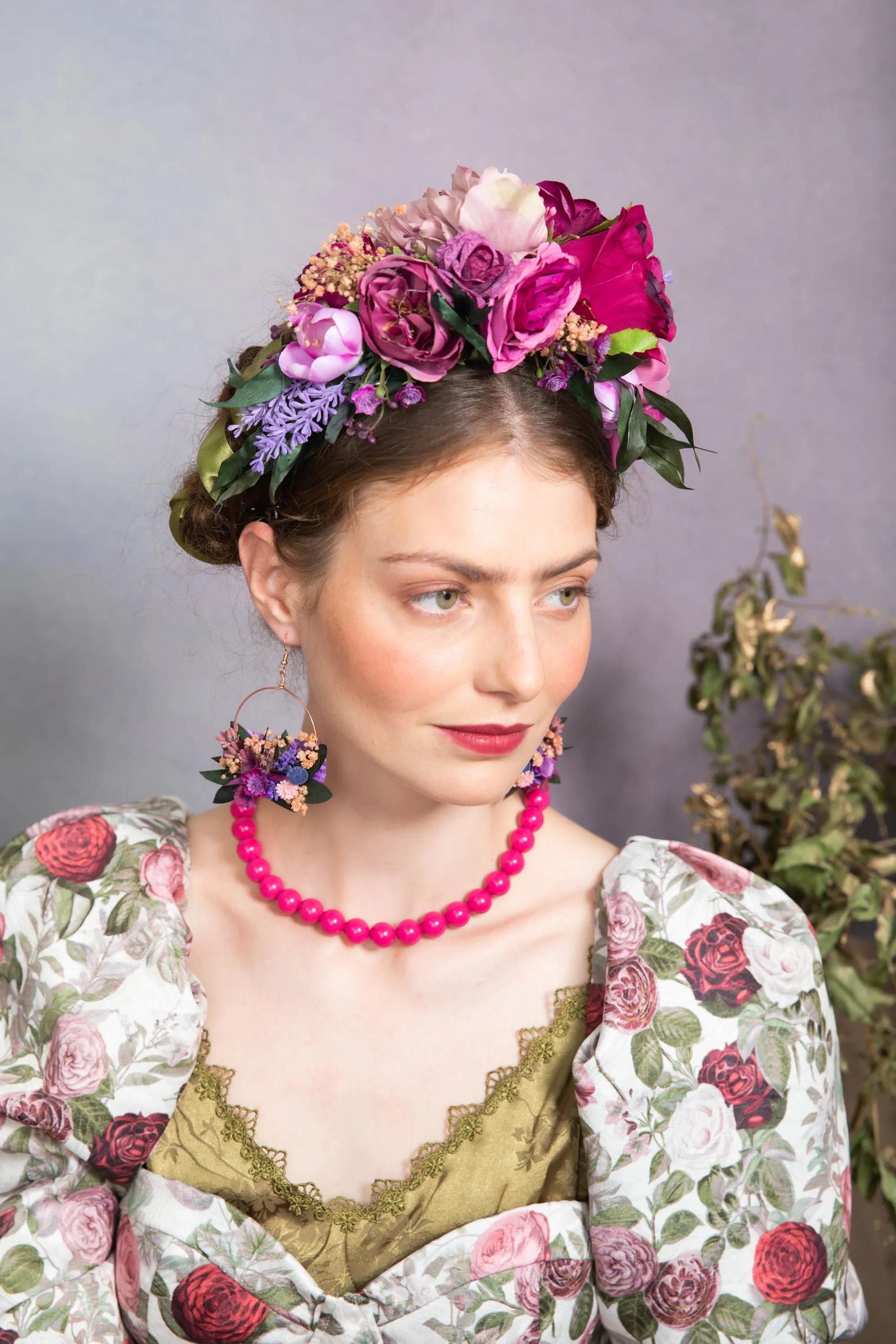 Magenta Frida Kahlo headband