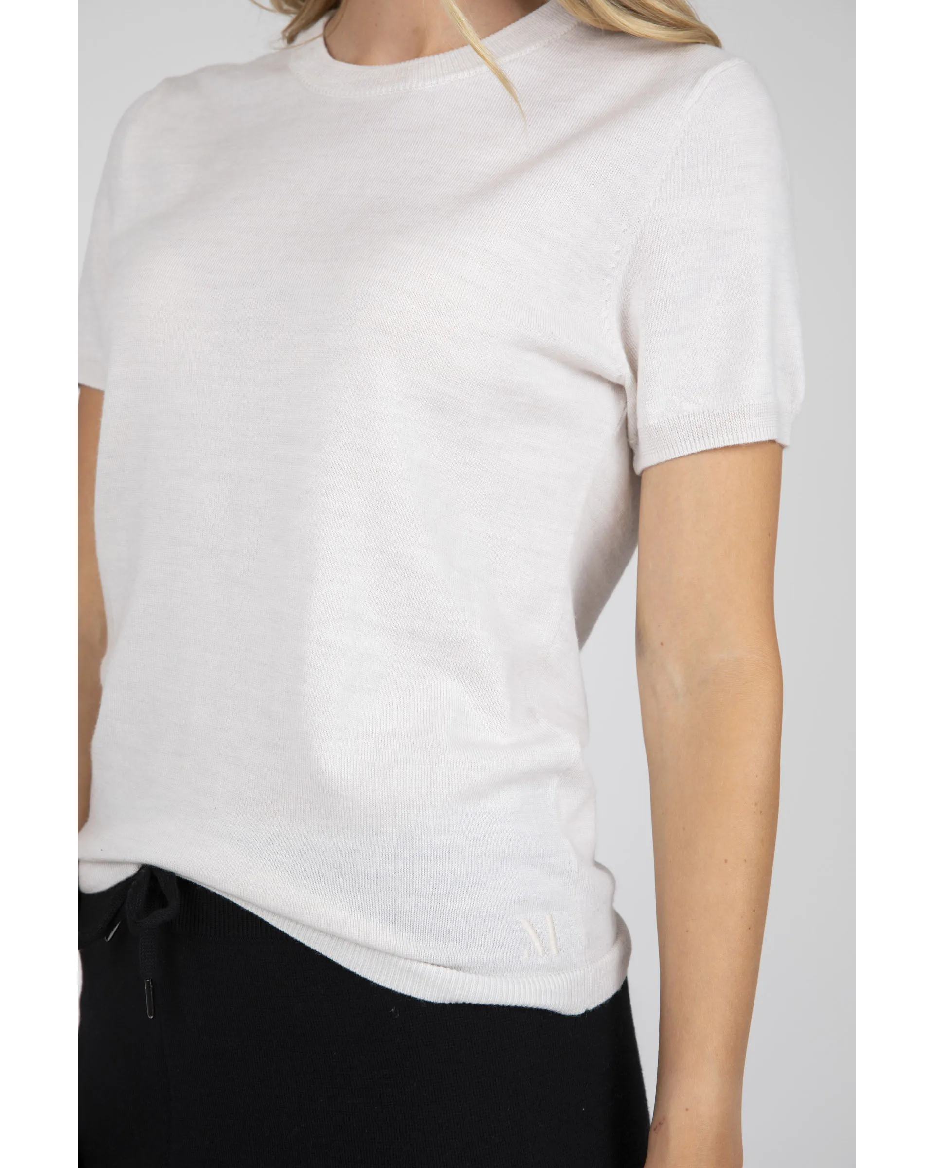 Marlow Merino  Crew Neck Short Sleeve  - Ivory