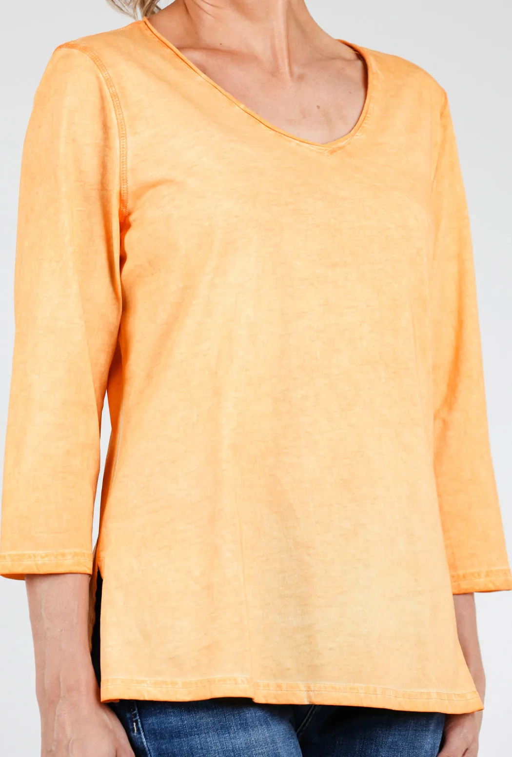 Mineral-Wash 3/4 Sleeve Tee, Adobe